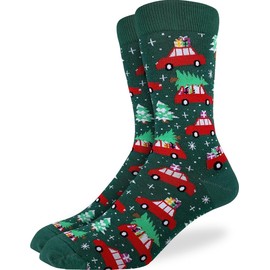 Good Luck Sock Men's Christmas Trees Socks, Adult, Shoe Size 7-12
