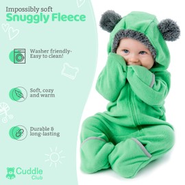 Fleece Baby Bunting Bodysuit – Infant One Piece Kids Hooded Romper Outerwear Toddler Jacket