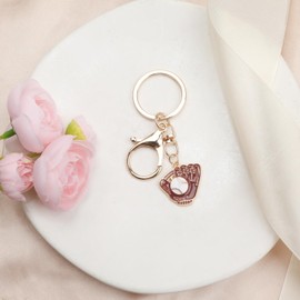 MUCOOS Baseball Sports Keychain, Baseball Glove Keyring, Gift for Sports Lovers, Cute and Exquisite Pendant, Gym Bag Decoration
