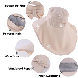 MULIMU 4 Pack Women's Hats, Sun Hats, Foldable Fishing Hat, Women's Visors, Wide Brim Sun Hat, UV Sun Protection Caps Beach, Camping, Hiking Black, Black, One Size-Medium