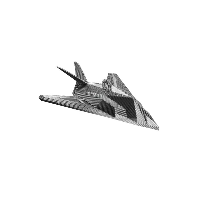 F117 Nighthawk Stealth Aircraft Christmas Bauble Decoration Xmas Noel (Silver)