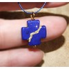 Kintsugi Petite 16mm Square Cross Lapis-Blue Howlite, Broken, Mended with