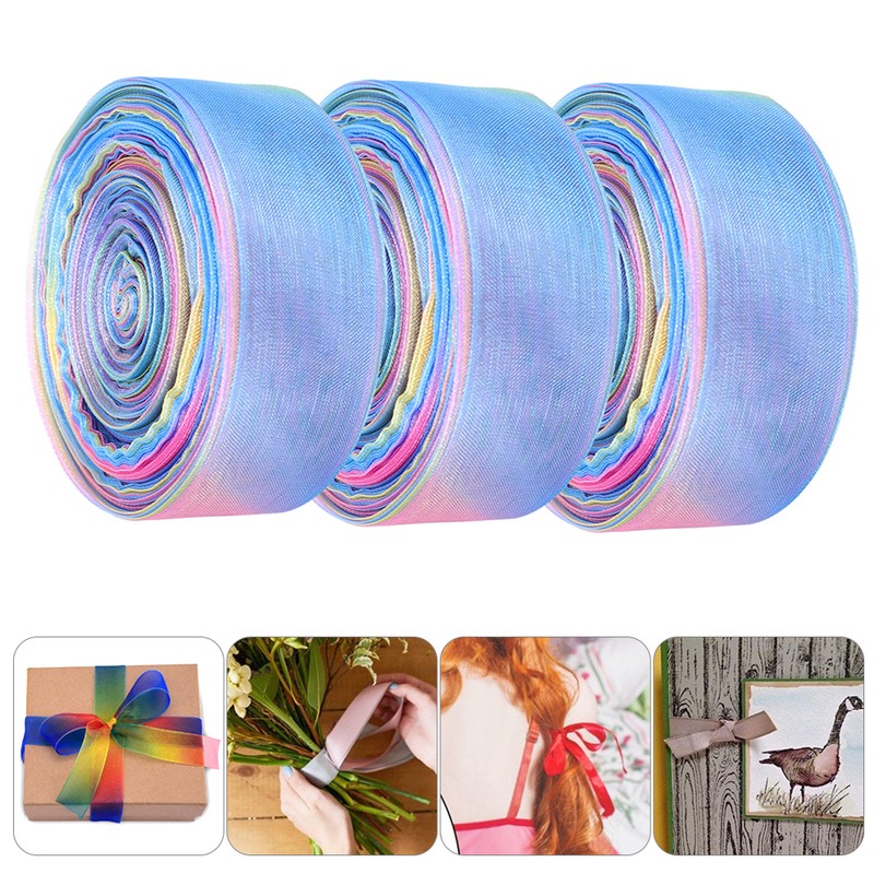 3pcs 25mm 10 Yard Ribbons for Gift Package Wrapping Hair