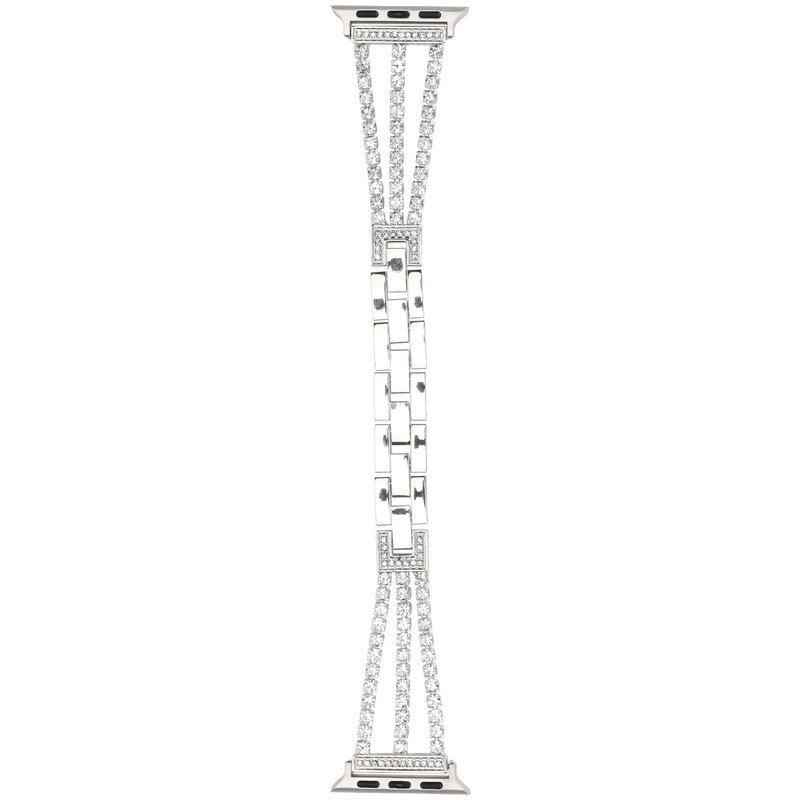 Rhinestone Brass Metal Bracelet Watch Band Strap Replacement for IOS