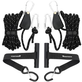 TEANTECH - Kit de correas de amarre para kayak: lazos de proa y popa, correas de trinquete resistentes, puntos de anclaje y kit de amarre...