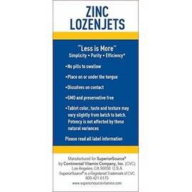 Superior Source Zinc Lozenjets Nutritional Supplements, 60 Count