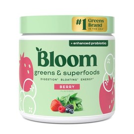 Bloom Nutrition Superalimento Verdes En Polvo, Enzimas Digestivas Con Probióticos Y Prebióticos, Salud Intestinal, Alivio De La Inflamación Para Mujeres, Chlorella, Mezcla De Jugo Verde Con