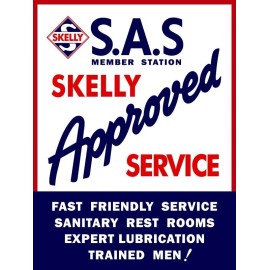 Skelly Oil Co. Approved Service Gas Station NEW METAL SIGN: 9x12" Ships Free