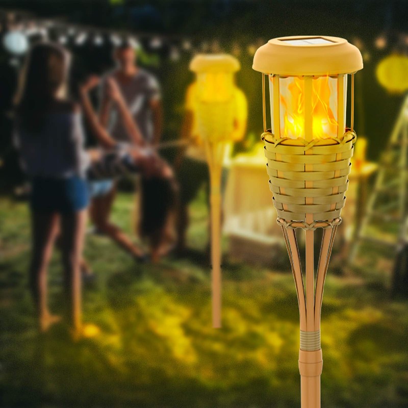 Evelynsun Flickering Flames Solar Powered Lights - Upgraded Solar Torches