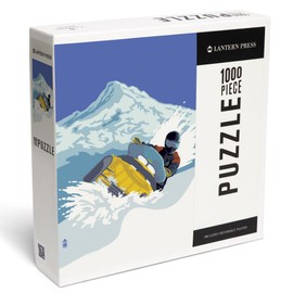 Lantern Press 1000 Piece Jigsaw Puzzle, Snowmobile