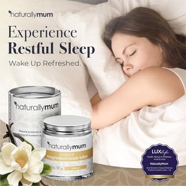 NaturallyMum - Locin corporal de magnesio [NATURAL Y VEGANA] - Locin en crema de magnesio tpica que favorece el sueo y los huesos.                    