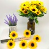 Grunyia 100pcs Artificial Sunflower Heads Silk Yellow 2.8 Inch