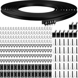 Jetec Curtain Tracks Ceiling Flexible Curtain Track Bendable Rail Curved Wall Mounted for Living Room Bedroom Divider Rod RV(10 Meter/ 32.8 Feet,Black)