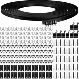 Jetec Curtain Tracks Ceiling Flexible Curtain Track Bendable Rail Curved Wall Mounted for Living Room Bedroom Divider Rod RV(10 Meter/ 32.8 Feet,Black)