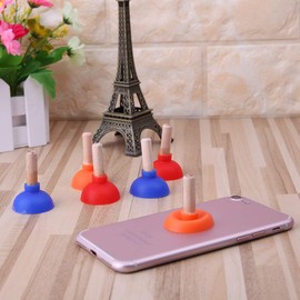 SUQIKMX Colorful Toilet Shape Plunger Holder Sucker Stand