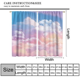 Clouds Curtains,Pink Dream Stars Clouds Print Home Decor Bedroom Living Room Window Treatment 2 Panels Set Total Size 42" W X 45" L Inch