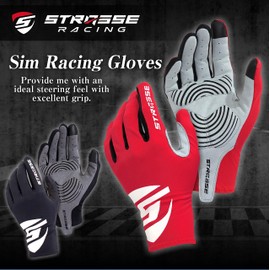 ＳＴＲＡＳＳＥ STRASSE sports actiity Gloves Simulator Racing Driving Steering Wheel Controller (Red, S)