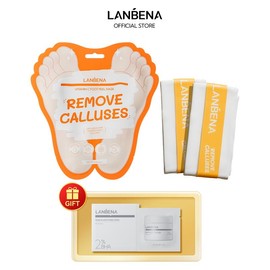 LANBENA  Foot Peel Mask Series - Smooth Exfoliation, Improve Dryness & Cracking, Moisturizing, Anti-Oxidation & Brightening-1 pair Nail Moisturizer:_LANBENA VITAMIN C FOOT PEEL MASK
