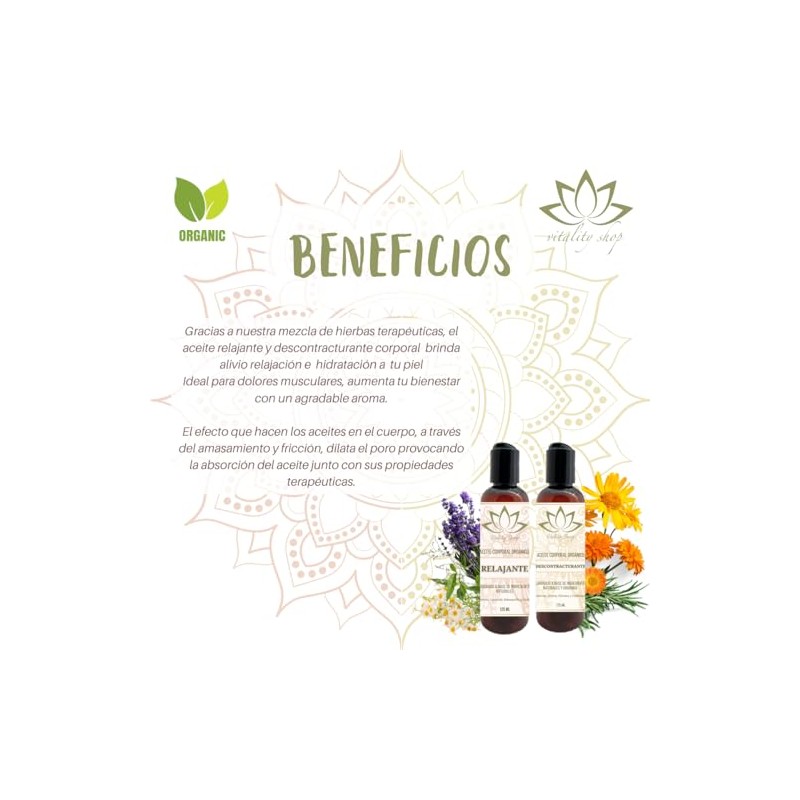Aceite Natural Org?nico para Masaje Relajante y Descontracturante Muscular Deportivo