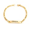 aplusashop ID Figaro Girl's Friendship Bracelet with Engraving in Gold