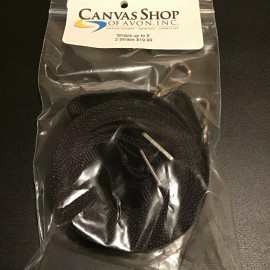 Canvas Shop of Avon Boat Bimini Top Straps, 2 Pack, 1” up to 6ft Black Adjustable Nylon Webbing