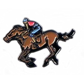 Metal Enamel Pin Badge Brooch Horse and Jockey Horse Racing Equestrian