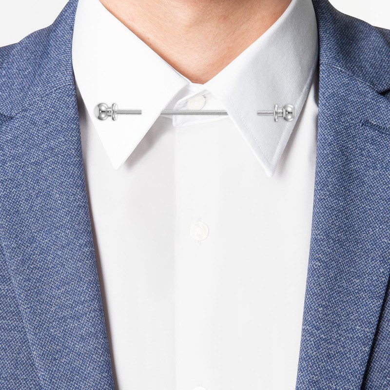 TIESOME 3 Pcs Collar Pin, Brass Ball Collar Bars for