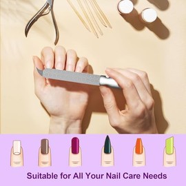 HomeyEra- Lima de uñas de metal para uñas naturales, limas de uñas de acero inoxidable con punta afilada