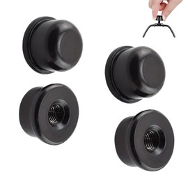 hhfvvda4-Pack Black Solid Metal Lamp Finials Caps, 1/4-27 Threaded Lamp Shade Holders for Harp, Decorative Screw Cap Knobs for Table Lamps Floor Lamps DIY Projects, Heavy-Duty Easy Installation