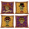 FARMNALL Dia De Los Muertos Sugar Skull Flower Throw Pillow