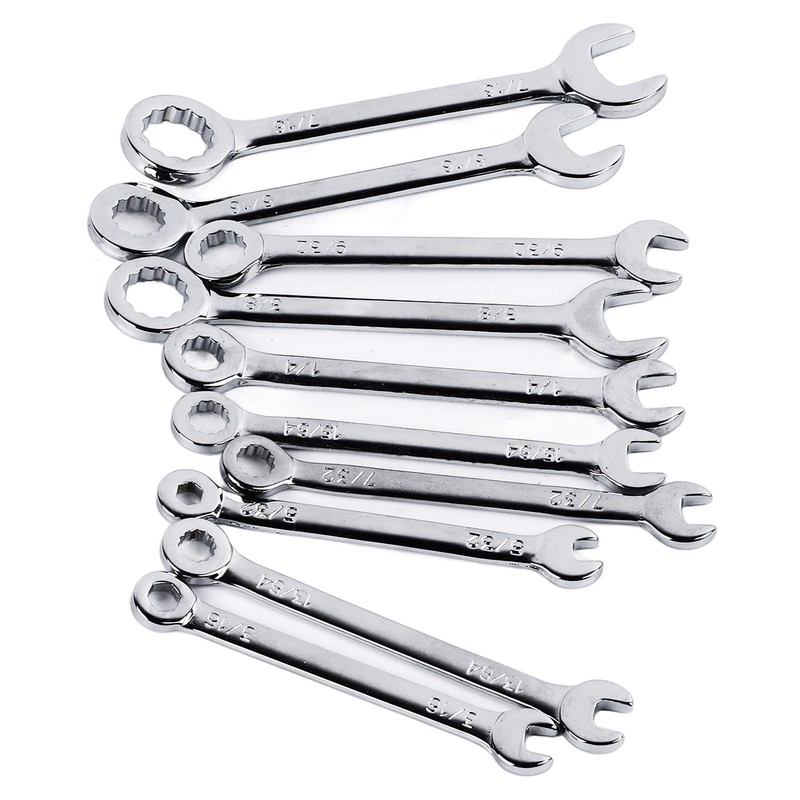 10PCS Mini Combination Wrench Set Steel Inch Open End Small