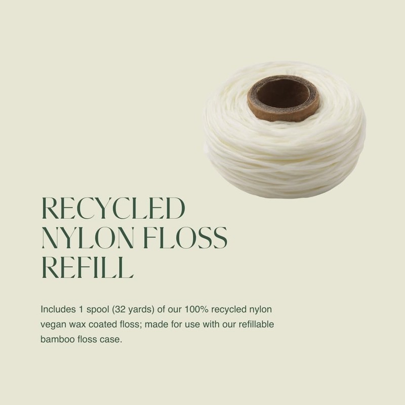 PLUS ULTRA Mint Nylon Dental Floss Refill | Made with