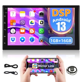 Android 13.0 2Din Car Stereo,7 Inch Touchscreen Double Din Car Radio Receiver with Bluetooth/GPS/Mirror Link/SWC/WiFi+AHD Backup Camera