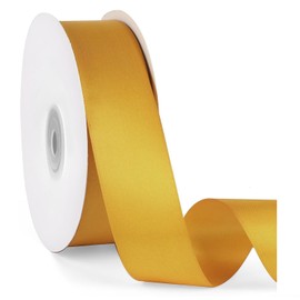 Generic 100yards Satin Ribbon, Craft Fabric Silk Ribbon, Multicolor Solid Color Satin Ribbon, Ribbon for Flower Bouquet, Hair Ribbon, Party Decoration, Gift Wrapping, Crafts(Dark Yellow-1 in‘’25mm）