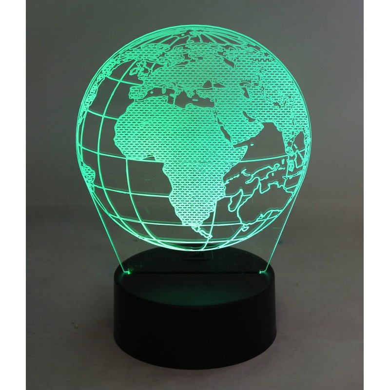 Dependable Industries 3D World Globe LED Light 7 Color Changing