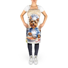 Caroline's Treasures Silky Terrier The Chef Apron Cooking Kitchen Server Baking Crafts Gardening for Adult Women Men, Unisex, Large, Multicolor