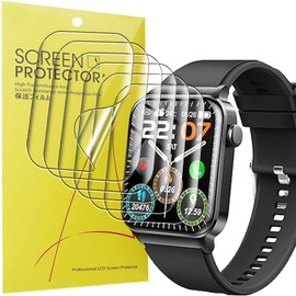 Blueshaweu for T50S 1.85" Smartwatch for Women Men Screen Protector, [6 Pack] Full Coverage TPU Clear Film Compatible with uaue T50S/Donerton T50S/VKROBAG T50S/T50S 1.85 Inch Smartwatch (6 pack)