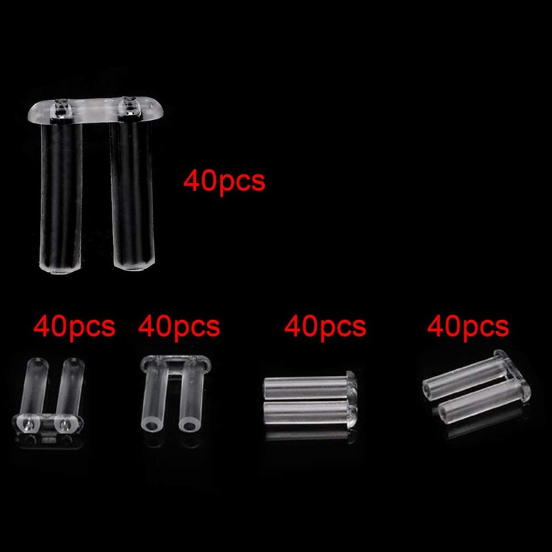 Zwindy 200 Pieces Clear Plastic Glasses Plugs, 5 Types Glasses