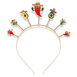 Cinco De Mayo Headbands Mexican Fiesta Hairband Sombrero Chili Cactus PiÃ±ata Hair Hoop Mexican Theme Party Decoration