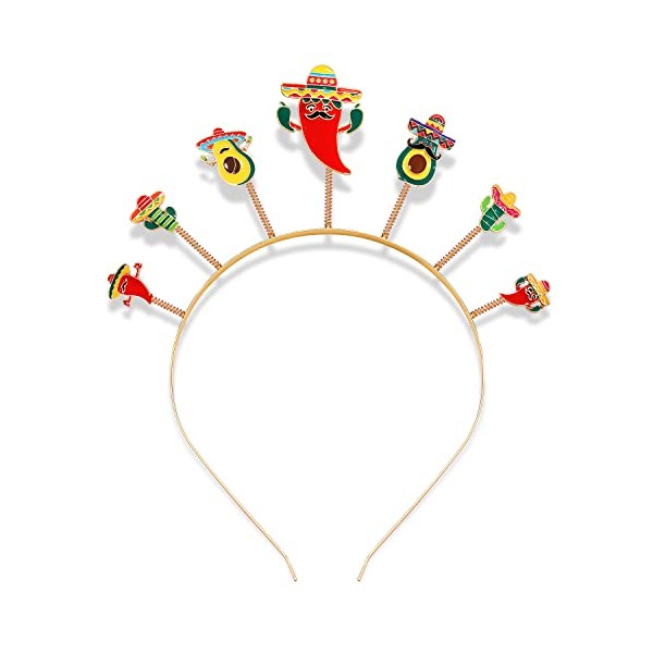 Cinco De Mayo Headbands Mexican Fiesta Hairband Sombrero Chili Cactus PiÃ±ata Hair Hoop Mexican Theme Party Decoration