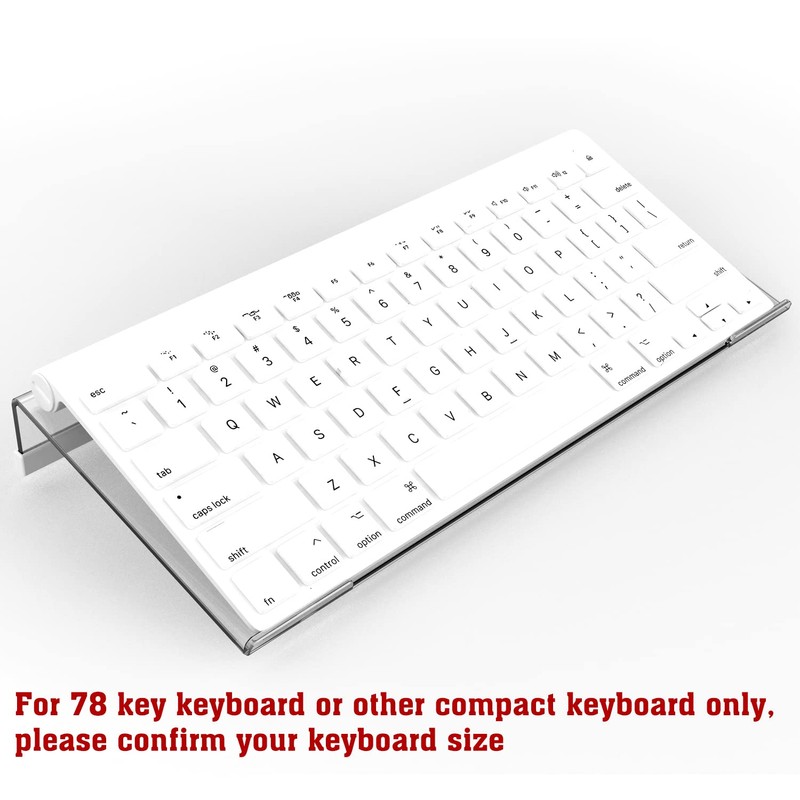 KOTEMON Acrylic Tilted Computer Keyboard Stand for Compact Keyboard, 78