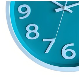 Lumuasky Wall Clock Modern 10 Inch Battery Operated Silent Non-Ticking Decorative Clock for Living Room Bedroom Office Kitchen School Classroom Nursery Decor, 3D Numbers Easy to Read(White-Gray)