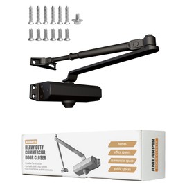 Heavy Duty Commercial Door Closer - Hydraulic Buffer, Durable, Positioning Feature, Aluminum Alloy Material (Black Large)