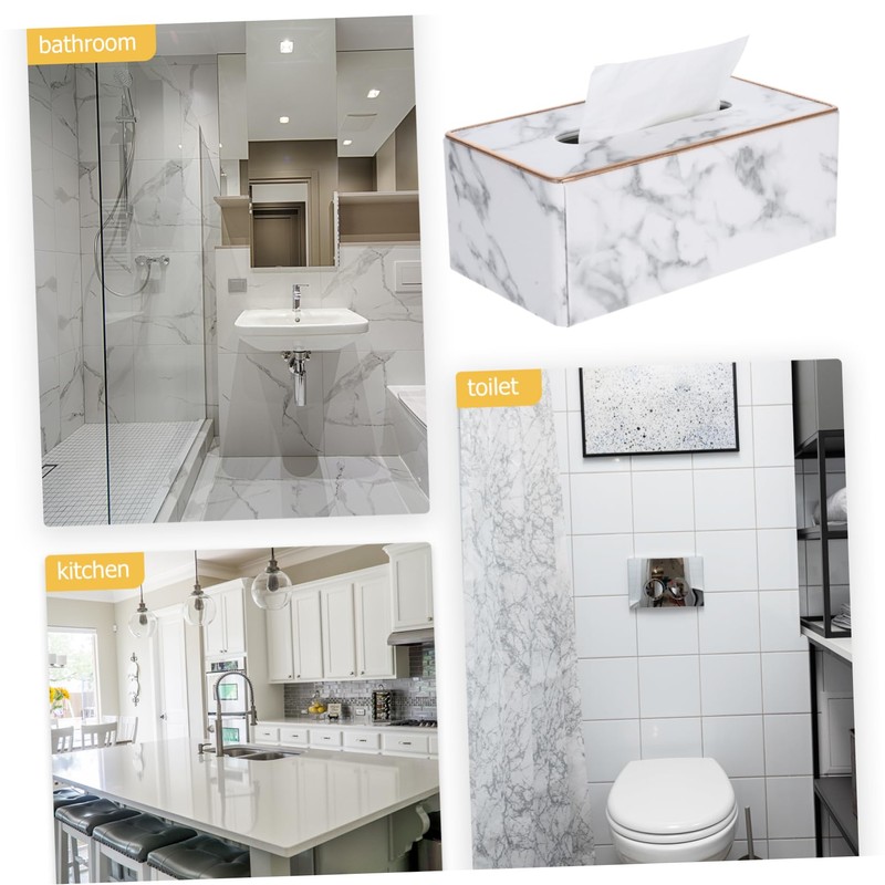 Ciieeo Elegant Marble Tissue Box Desktop Tissue Dispenser Decorative Home