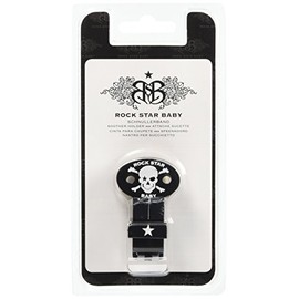 ROCK STAR BABY Pacifier Holder Skull Black/White