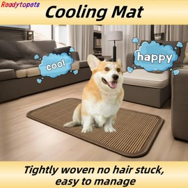 READY TO PETS Summer Cooling Mat for Dogs & Cats, Double-Sided Bamboo Rattan Cool Mat, Self Cool Pet Sleep Mats, Anti-Tear & Bite-Proof (Large)