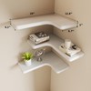 SAUMONIERES Corner Floating Shelves 24 Inch Wall Mount Shelf Solid