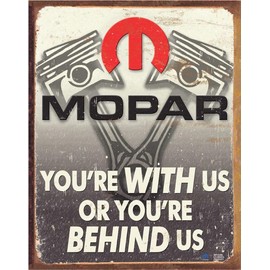 Desperate Enterprises Mopar - Behind Us Tin Sign - Nostalgic Vintage Metal Wall Décor - Made in USA