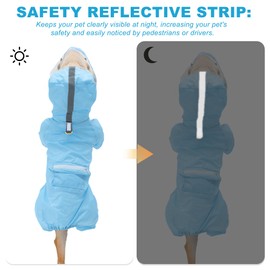 GLIDESMOOTH Dog Raincoat, Full Coverage Small Dog Raincoat, Waterproof with Four-Leg Protection, Dog Rain Jacket, Reflective Strip Design, Blue, XXL Size, 1 Pcs