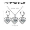 FDEETY Heart Jewellery Set for Women Heart Pendant Necklace Earrings